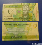 TURKMENISTAN 1 manat, 2017 UNC Priložnostni bankovec
