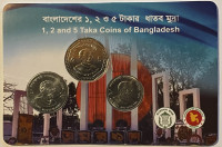 Bangladeš kartica 1, 2 in 5 Taka