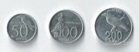 INDONEZIJA - 50, 100 in 200 rupiah (komplet)