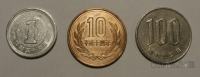 JAPONSKA - 1, 10 in 100 yen (komplet)