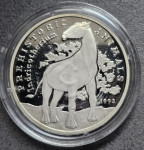 KAMBODŽA - srebrnik 20 riels 1993 proof - INDRICOTHERIUM