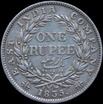 LaZooRo: Britanska Indija 1 Rupee 1835 C XF - srebro