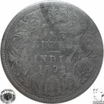 LaZooRo: Britanska Indija 1 Rupee 1892 F/VF - Srebro
