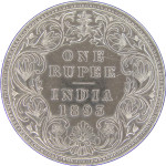 LaZooRo: Britanska Indija 1 Rupee 1893 XF / UNC razpoke - srebro