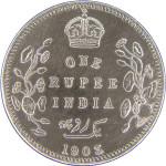 LaZooRo: Britanska Indija 1 Rupee 1903 XF / UNC - srebro