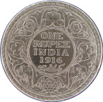 LaZooRo: Britanska Indija 1 Rupee 1916 XF/UNC - srebro