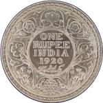 LaZooRo: Britanska Indija 1 Rupee 1920 UNC - Srebro