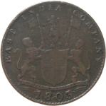 LaZooRo: Britanska Indija Madras 10 Cash 1803 F / VF