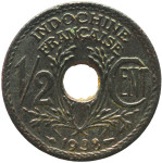 LaZooRo: Francoska Indokina 1/2 Cent 1938 VF