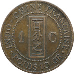 LaZooRo: Francoska Indokina 1 Cent 1885 VF / XF