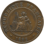 LaZooRo: Francoska Indokina 1 Cent 1886 XF / UNC