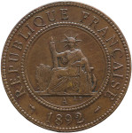 LaZooRo: Francoska Indokina 1 Cent 1892 XF