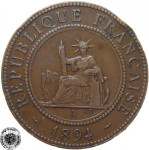 LaZooRo: Francoska Indokina 1 Cent 1894 VF