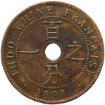 LaZooRo: Francoska Indokina 1 Cent 1898 VF