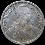 LaZooRo: Francoska Indokina 20 Cents 1945 XF / UNC