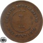 LaZooRo: Straits Settlements 1 Cent 1875 VF/XF