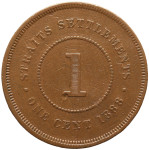 LaZooRo: Straits Settlements 1 Cent 1888 VF