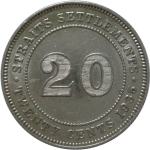 LaZooRo: Straits Settlements 20 Cents 1935 XF/UNC - Srebro
