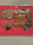 Maldivi mešani set kovancev z razglednico