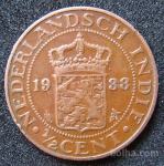 LaZooRo: Nizozemski vzhodni Indija 1/2 Cent 1938 XF