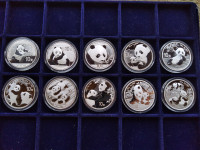 OZ PANDA CHINA ZBIRKA 2014,2015,2018-2025 SREBRNIKI 10X