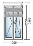AKCIJA-PVC BALKONSKA VRATA 1KR 120x220 PVC ROLETA