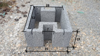 Betonski opažni zidaki za stebre kozolca 39x35x19, kozolec