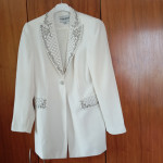 John Meyer belo srebrn svečan blazer/suknjič 38/40