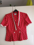 V.L.P. VINTAGE RDEČE PIKAST SUKNJIČ/BLAZER 40