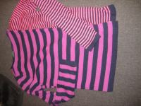 Majica za dojenje-jopica na preklop, roza s črtami, vel  xs, BENETTON