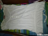 Nosečniška bombažna majica-bela z vrvico, vel S, poletna