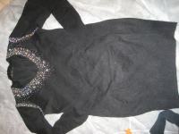 Nosečniška črna majica-pulover s kristalčki, vel S-M