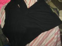 Nosečniška črna majica-tunika z zasukom, vel M-L