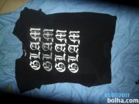 Nosečniška črna majica z belim napisom, vel M-L, poletna