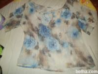 Nosečniška majica-prosojna z modrimi vrtnicami, vel M-L