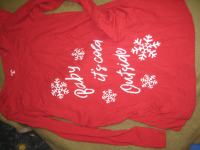 Nosečniška majica-temnordeča s snežinkami, zimski motiv, vel M