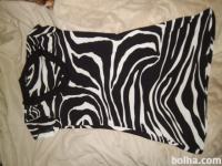 Nosečniška majica-tunika, črno-bela,zebrasta, vel, S-M