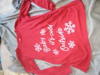 Nosečniška majica z napisom, temno-rdeča, dolgi rokavi, vel.L