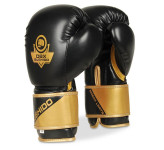 Močne boks rokavice črne   zlate Bushido
