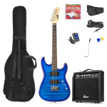MAX GIGKIT QUILTED BLUE Električna kitara kitare SET