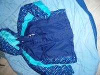 Dekliška bunda- temno modro-turkizna z zvezdicami,VEL 110-116