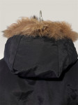 Jakna Moška topla zimska Parka črna puffer puh z kosmato kapuco winter