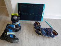 Prodam v kompletu škornji in copate št.20/21