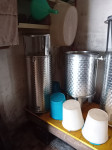 INOX CISTERNE, MLIN ZA GROZDJE Z PECLJALNIKOM, 500L KADE