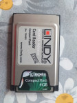 Čitalec LINDY 70952 + 4GB Kingston Compact Flash kartica