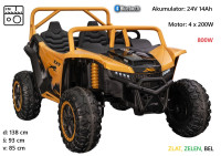 Buggy Arctic Cat WILDCAT XX 24V14AH 800W (zlat, zelen, bel)