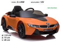 Otroški avto BMW i8 na akumulator (oranžen)  AKCIJA