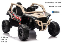 Otroški avto Kawasaki JS330, akumulator 24V (bež-črn)