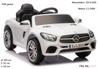 Otroški avto Mercedes SL500 na akumulator 12V S506 (bel, črn, roza)