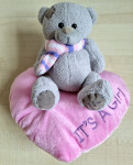 Plišasta igrača pliško baby shower medved medo it's a girl